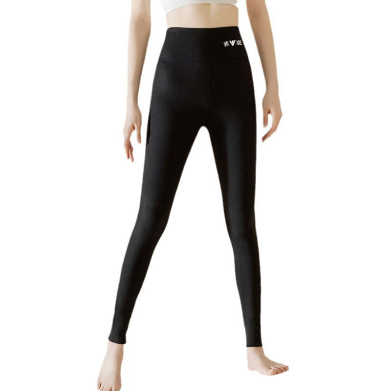 Pantaloni termici pentru femei cu talie înaltă, țesătură cationică, căptușeală velur, 90–95% poliester, grosime 201–250 g/m2