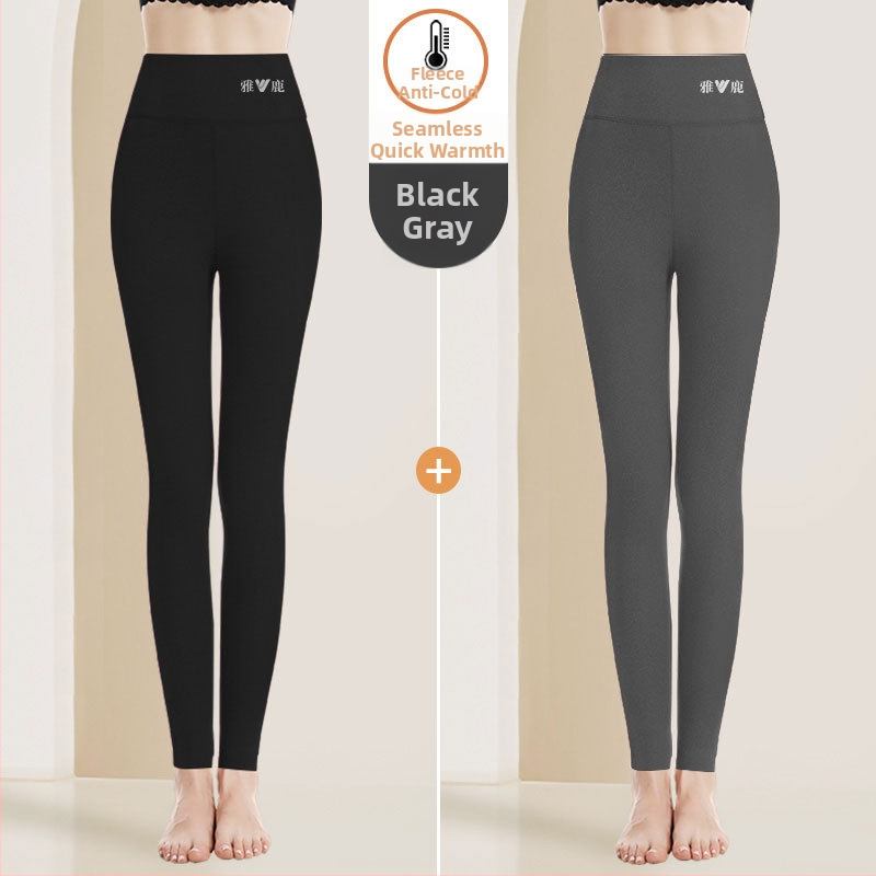 Pantaloni termici pentru femei cu talie înaltă, țesătură cationică, căptușeală velur, 90–95% poliester, grosime 201–250 g/m2