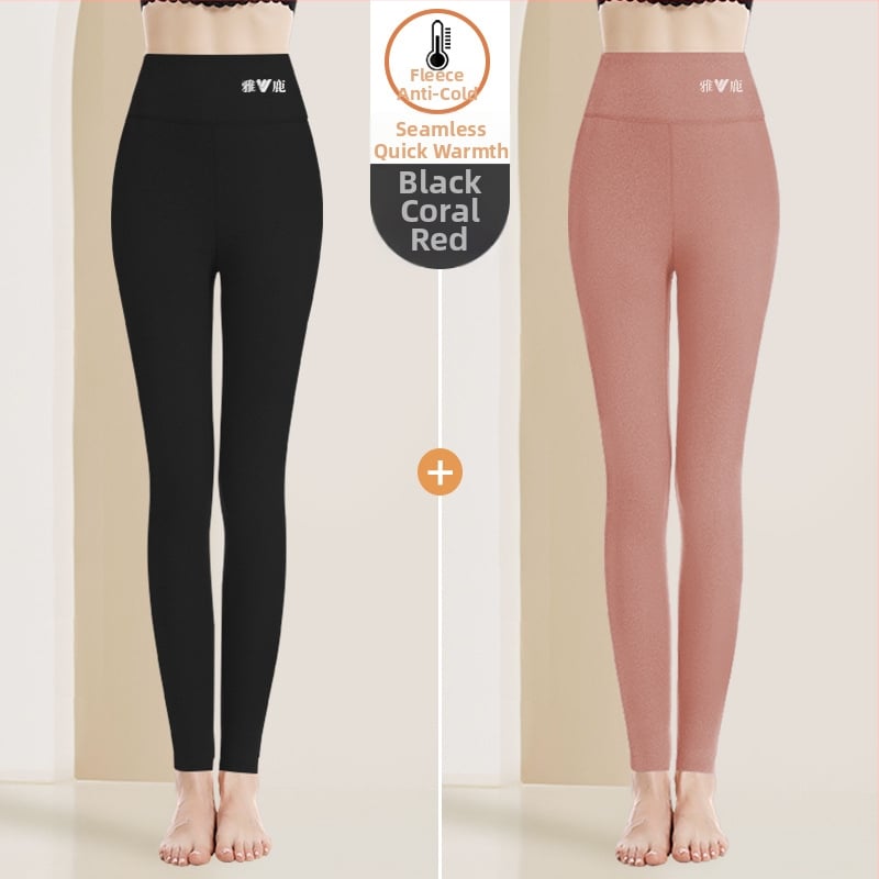 Pantaloni termici pentru femei cu talie înaltă, țesătură cationică, căptușeală velur, 90–95% poliester, grosime 201–250 g/m2