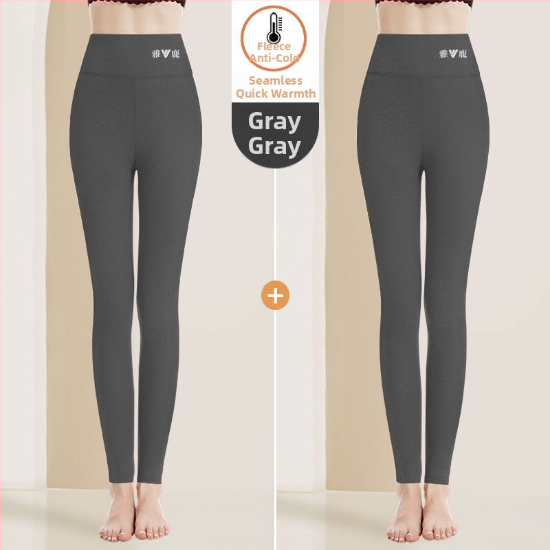 Pantaloni termici pentru femei cu talie înaltă, țesătură cationică, căptușeală velur, 90–95% poliester, grosime 201–250 g/m2