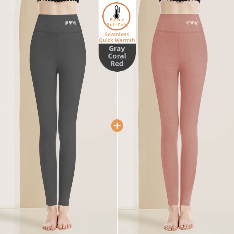 Pantaloni termici pentru femei cu talie înaltă, țesătură cationică, căptușeală velur, 90–95% poliester, grosime 201–250 g/m2