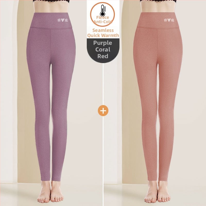 Pantaloni termici pentru femei cu talie înaltă, țesătură cationică, căptușeală velur, 90–95% poliester, grosime 201–250 g/m2