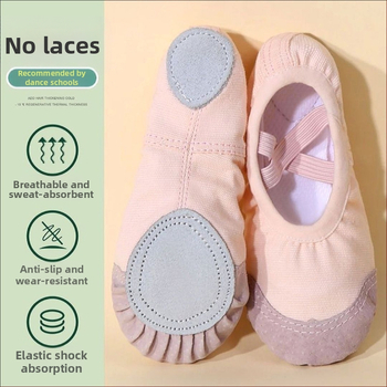 Mengwei Latin tánc cipők lányoknak - kínai stílus, pekingi opera, puha talp, pamut felső rész, 7–12 éveseknek