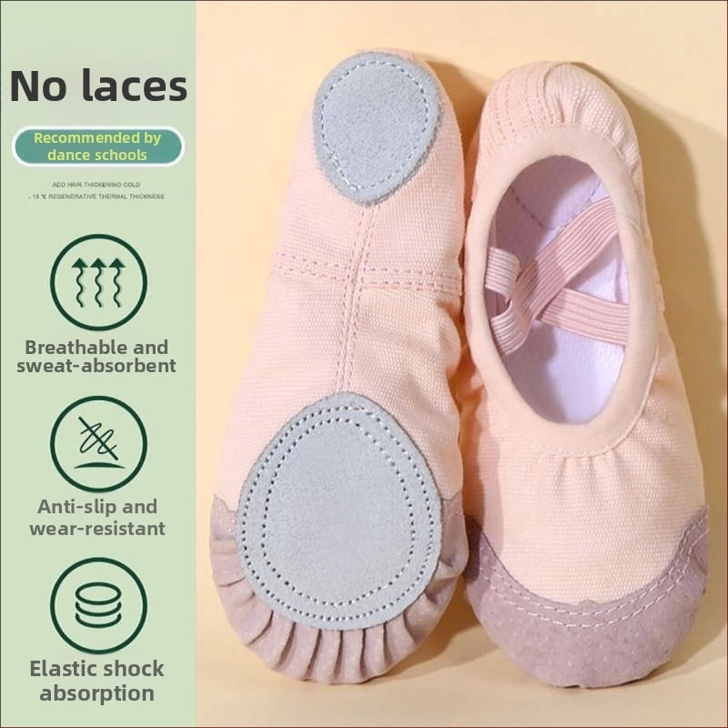 Mengwei Latin tánc cipők lányoknak - kínai stílus, pekingi opera, puha talp, pamut felső rész, 7–12 éveseknek