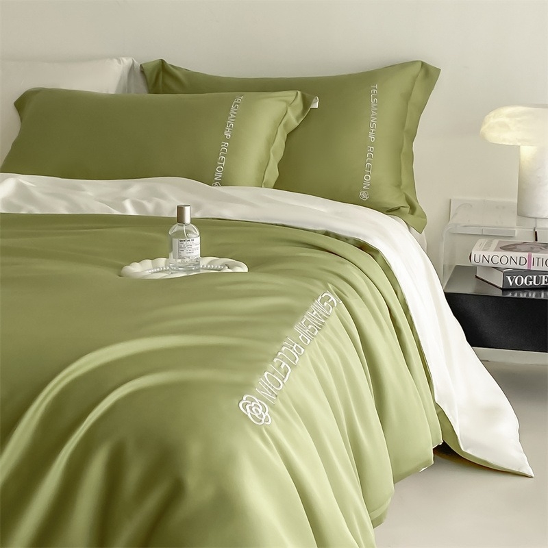ZSXJF Brushed Pure-Cotton Printed Posteljina Set, četiri dijela, reactive printing, uzorak: biljke i cvijeće, stil: prilagođiva plahte i INS stil, težina 2500–3000 g