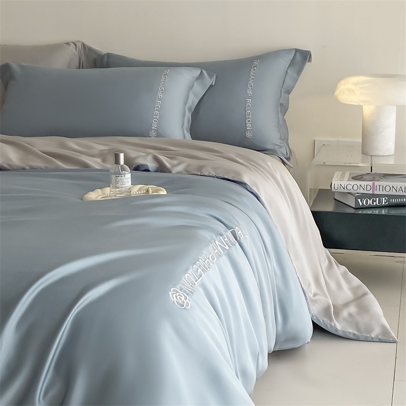 ZSXJF Brushed Pure-Cotton Printed Posteljina Set, četiri dijela, reactive printing, uzorak: biljke i cvijeće, stil: prilagođiva plahte i INS stil, težina 2500–3000 g