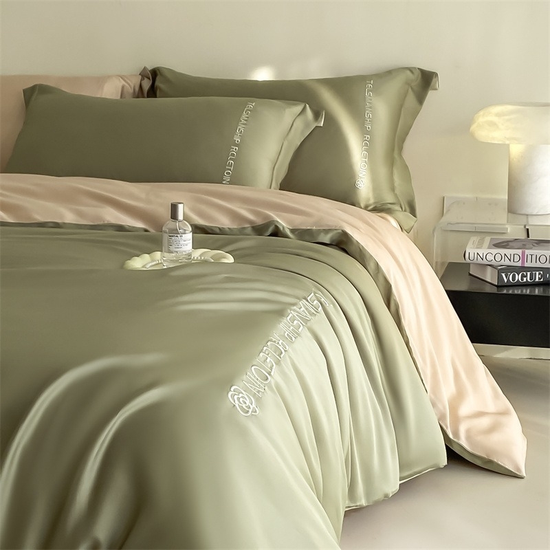 ZSXJF Brushed Pure-Cotton Printed Posteljina Set, četiri dijela, reactive printing, uzorak: biljke i cvijeće, stil: prilagođiva plahte i INS stil, težina 2500–3000 g