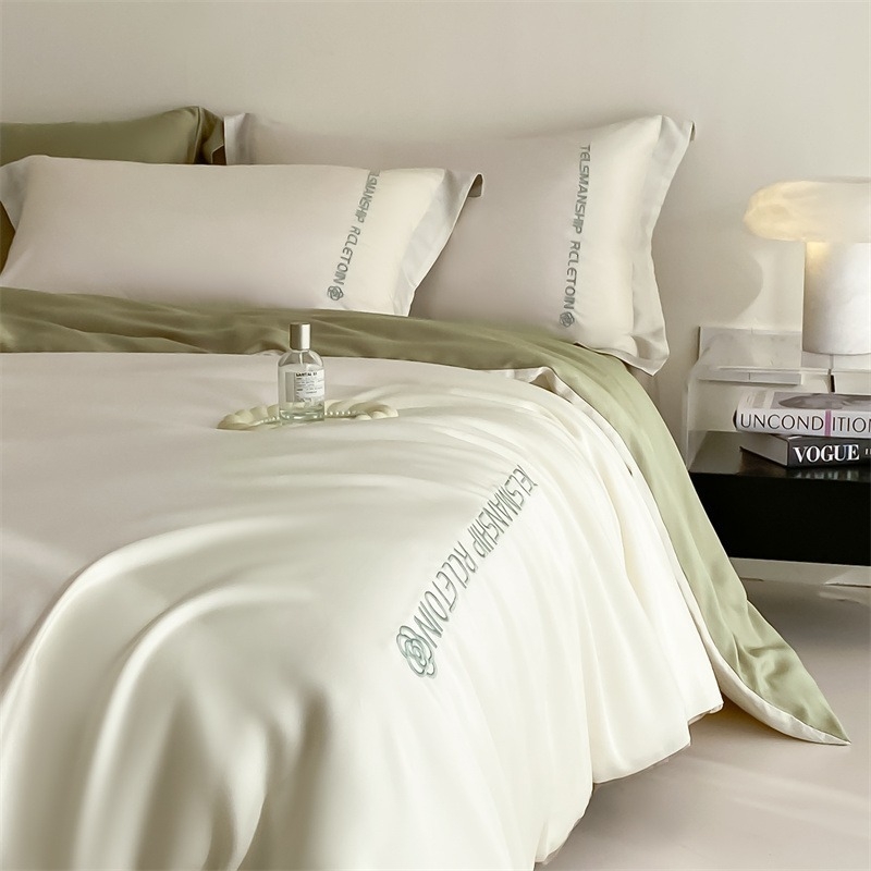 ZSXJF Brushed Pure-Cotton Printed Posteljina Set, četiri dijela, reactive printing, uzorak: biljke i cvijeće, stil: prilagođiva plahte i INS stil, težina 2500–3000 g