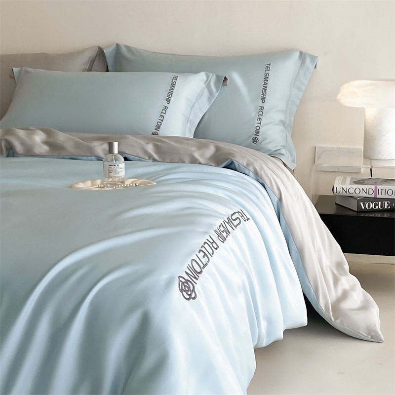 ZSXJF Brushed Pure-Cotton Printed Posteljina Set, četiri dijela, reactive printing, uzorak: biljke i cvijeće, stil: prilagođiva plahte i INS stil, težina 2500–3000 g