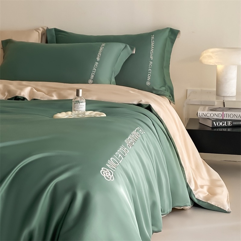 ZSXJF Brushed Pure-Cotton Printed Posteljina Set, četiri dijela, reactive printing, uzorak: biljke i cvijeće, stil: prilagođiva plahte i INS stil, težina 2500–3000 g
