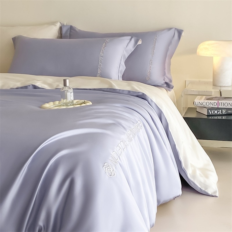 ZSXJF Brushed Pure-Cotton Printed Posteljina Set, četiri dijela, reactive printing, uzorak: biljke i cvijeće, stil: prilagođiva plahte i INS stil, težina 2500–3000 g