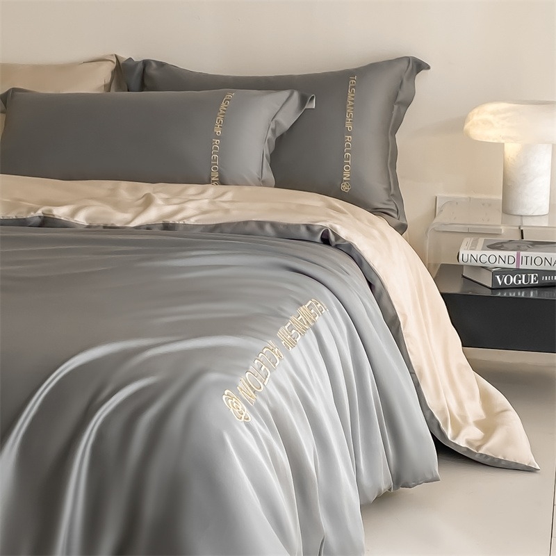 ZSXJF Brushed Pure-Cotton Printed Posteljina Set, četiri dijela, reactive printing, uzorak: biljke i cvijeće, stil: prilagođiva plahte i INS stil, težina 2500–3000 g