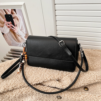 Τσάντα crossbody, niche ρετρό μόδα, ύφασμα: super fiber, οριζόντιο τετράγωνο σχήμα, κλείσιμο με καπάκι, επένδυση πολυεστέρα