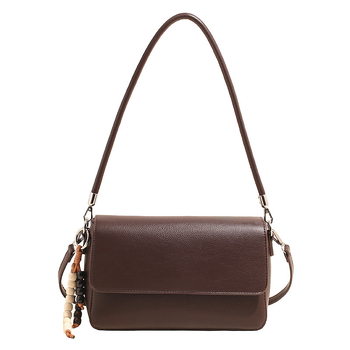 Τσάντα crossbody, niche ρετρό μόδα, ύφασμα: super fiber, οριζόντιο τετράγωνο σχήμα, κλείσιμο με καπάκι, επένδυση πολυεστέρα