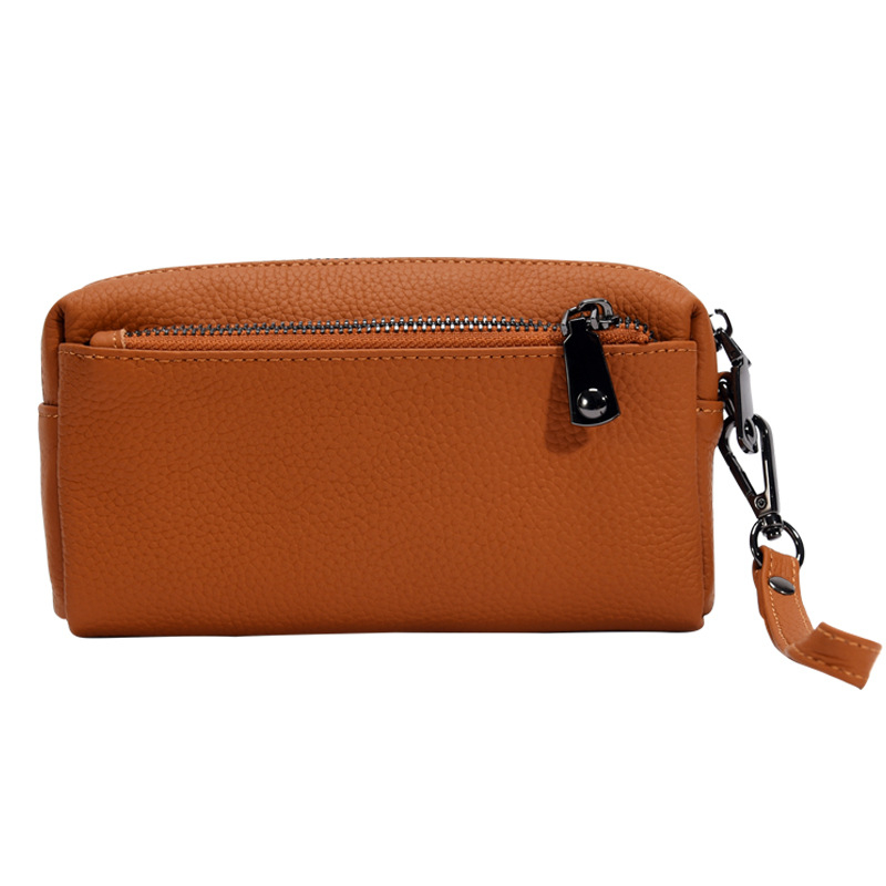 Geantă pentru femei din piele naturală, piele de vițel top grain, stil urban minimalist, geantă mică pătrată cu fermoar