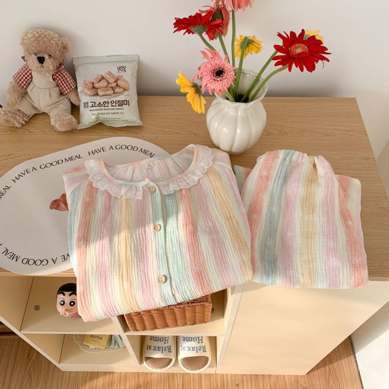 Σετ πυτζάμες για θηλάσμό μετά τον τοκετό, μακριά μανίκια, βαμβάκι 95%+, άνοιξη 2025, οικεία ενδυμασία σε ιαπωνοκορεατικό στυλ