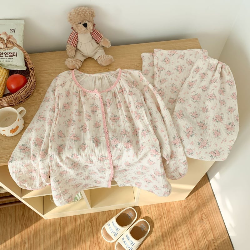 Σετ πυτζάμες για θηλάσμό μετά τον τοκετό, μακριά μανίκια, βαμβάκι 95%+, άνοιξη 2025, οικεία ενδυμασία σε ιαπωνοκορεατικό στυλ