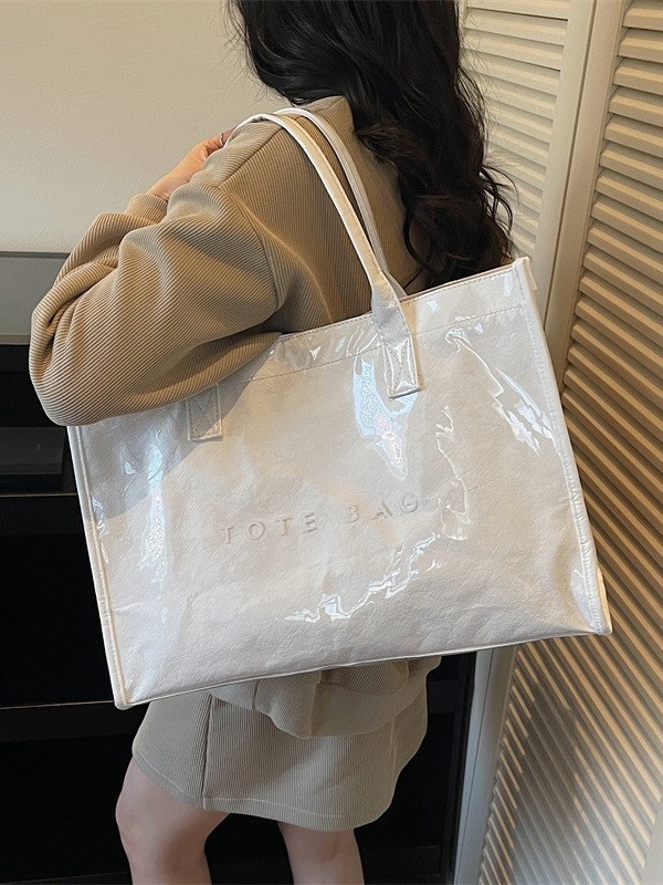 Rame Tote torba – vintage lagani luksuz za svaki dan, PVC materijal, Cross-border Trend stil, pravokutni oblik, magnetska kopča, unutarnji džep sa skrivenim zatvaračem i džep za telefon