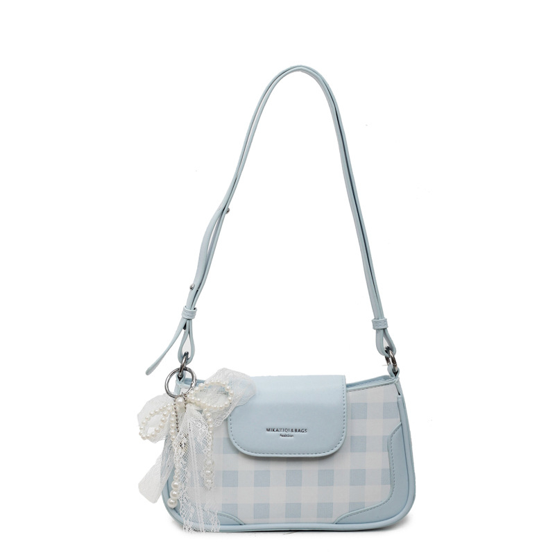 PU anyagú kis négyszögletes válltáska fedéllel és rejtett cipzáras zsebbel