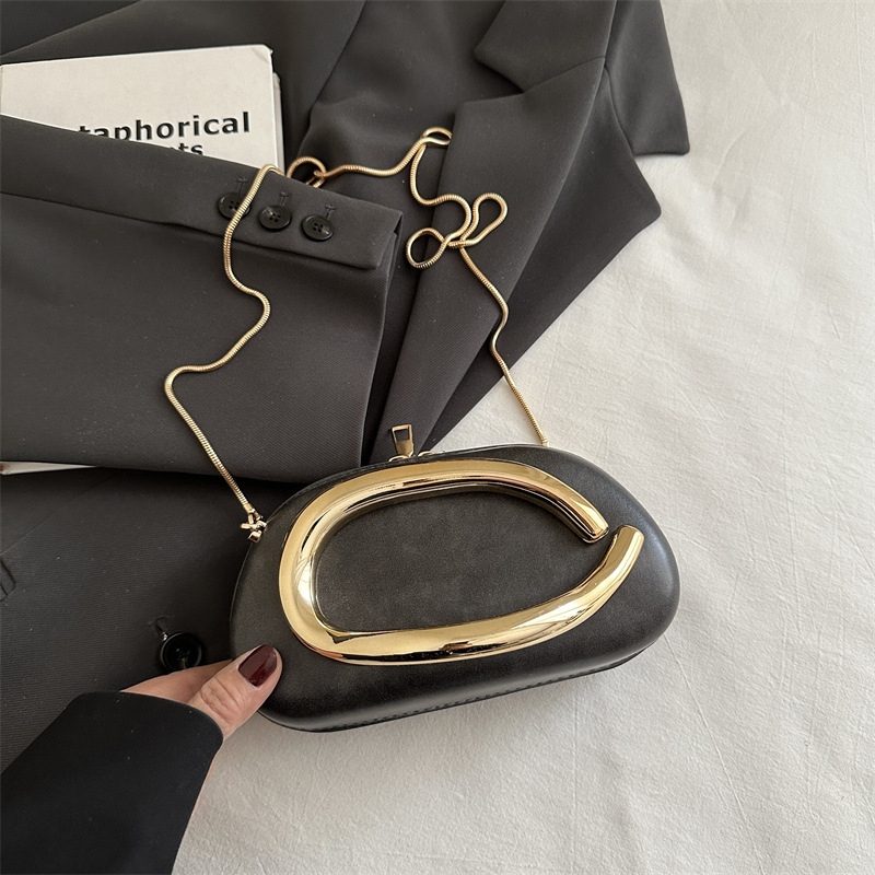 Večernja clutch torba, PU, ovalnog oblika, zatvarač, džep za mobitel