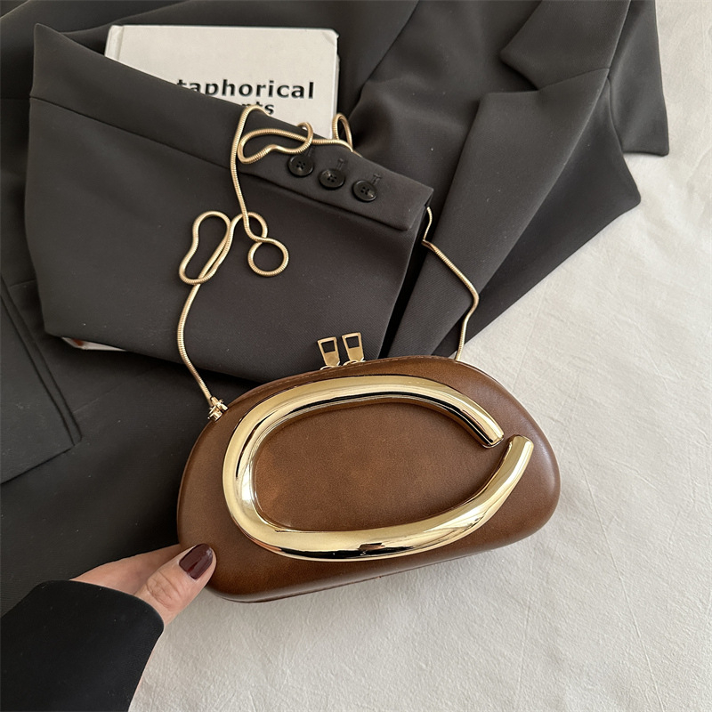 Večernja clutch torba, PU, ovalnog oblika, zatvarač, džep za mobitel