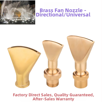Duză din cupru reglabilă, cu direcții multiple, în formă de ventilator și duză cu gură plată, pentru elemente de apă, de la Petrel (Material: Cupru; Domeniu de aplicare: curți, munți artificiali, piscine, fântâni peisagistice)