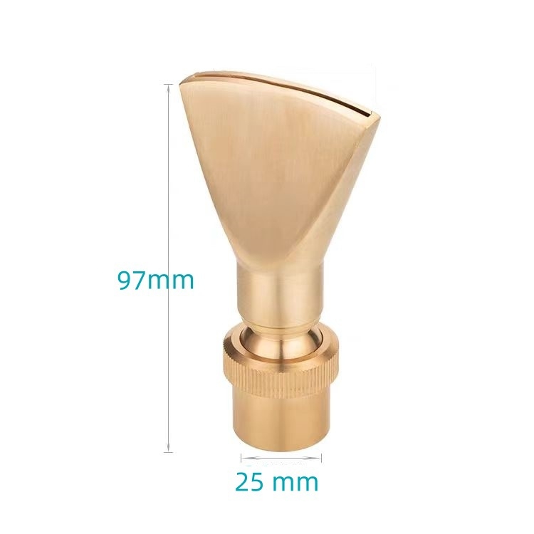 Duză din cupru reglabilă, cu direcții multiple, în formă de ventilator și duză cu gură plată, pentru elemente de apă, de la Petrel (Material: Cupru; Domeniu de aplicare: curți, munți artificiali, piscine, fântâni peisagistice)