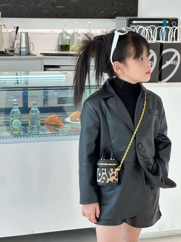 PU crossbody box torba za djecu, zatvarač, džep za ID, poliester podstava, svakodnevna uporaba