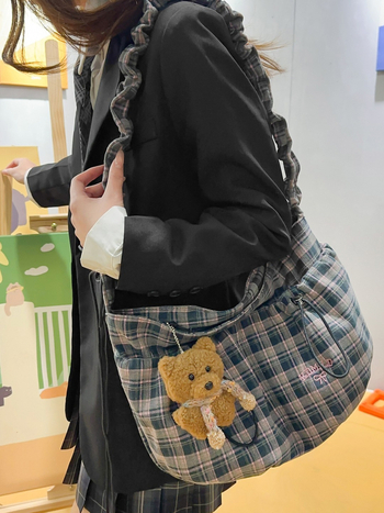 Kdmild crossbody torba, najlon, japansko-korejski stil, zatvaranje na zip, laminirano unutrašnjost