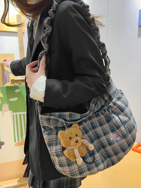 Kdmild crossbody torba, najlon, japansko-korejski stil, zatvaranje na zip, laminirano unutrašnjost