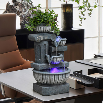Смола декоративен фонтан с циркулация на вода и фън шуй топка, стил нов китайски, ръчна изработка, марка Qijotao, подходящ като подарък за сватби