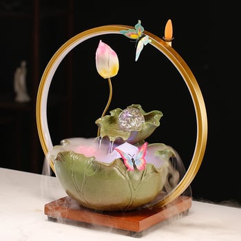 Keramický zvlhčovač s postrekomovanou glazúrou, ručne maľovaný, v štýle nového čínskeho dizajnu, s funkciou atomizácie a cirkulácie vody