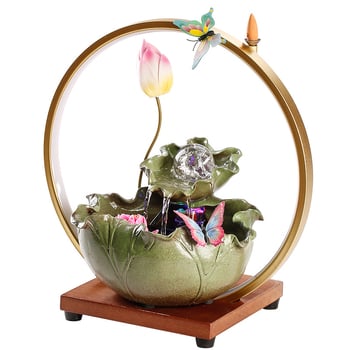 Keramický zvlhčovač s postrekomovanou glazúrou, ručne maľovaný, v štýle nového čínskeho dizajnu, s funkciou atomizácie a cirkulácie vody