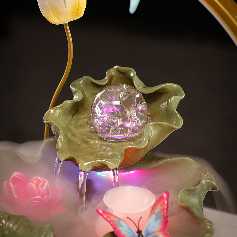 Keramický zvlhčovač s postrekomovanou glazúrou, ručne maľovaný, v štýle nového čínskeho dizajnu, s funkciou atomizácie a cirkulácie vody