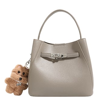 Ženska kožna mala torbica u obliku kante, visoke klase, preko ramena ili crossbody, za dnevnu upotrebu