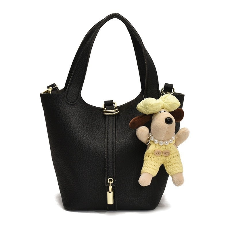 Geantă bucket pentru femei – stil stradal, material PU, închidere magnetică, buzunar cu fermoar, căptușeală din poliester, formă bucket, vara 2025