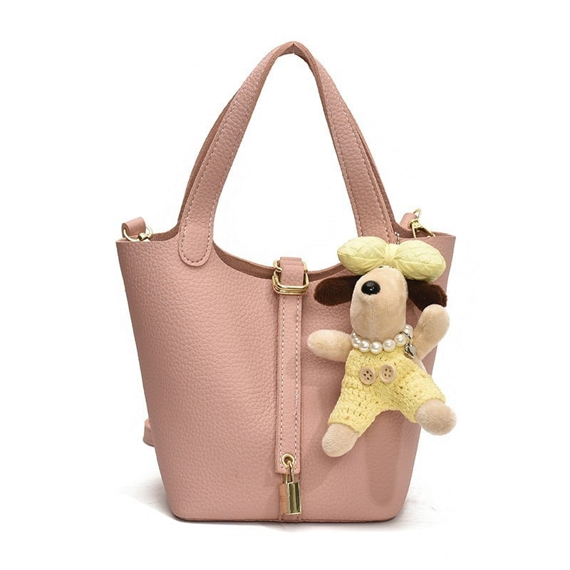 Geantă bucket pentru femei – stil stradal, material PU, închidere magnetică, buzunar cu fermoar, căptușeală din poliester, formă bucket, vara 2025