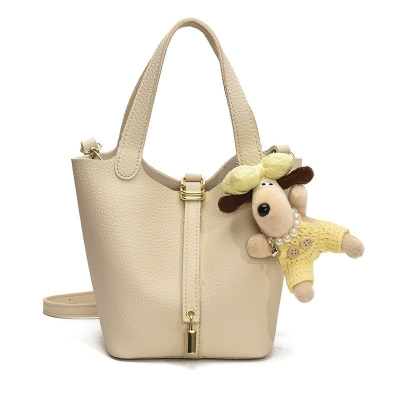 Geantă bucket pentru femei – stil stradal, material PU, închidere magnetică, buzunar cu fermoar, căptușeală din poliester, formă bucket, vara 2025