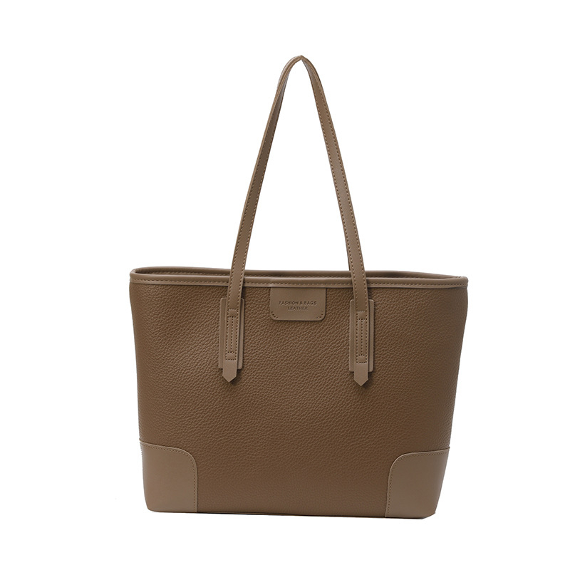 Geantă Tote din PU, stil street fashion, închidere cu fermoar, buzunar interior cu fermoar și bretele duble