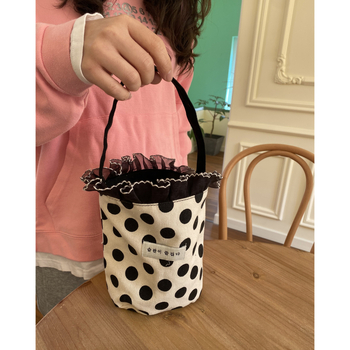 Geantă tip găleată din canvas, stil urban, formă găleată, deschidere deschisă, căptușeală din canvas