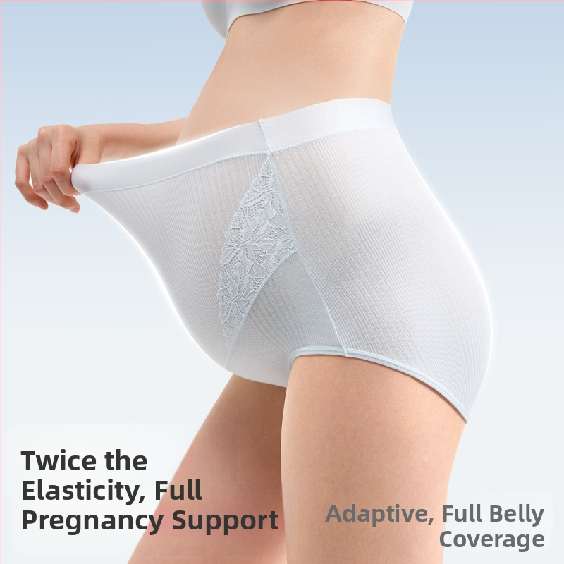 Tehotenské spodné prádlo s vysokým pásom na podporu brucha, antibakteriálne, bezšvové, modal