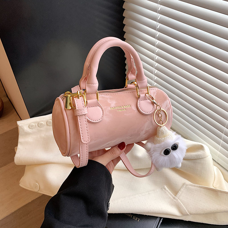 Geantă Bucket din PU, formă cilindrică, închidere cu fermoar, Sky wings flying