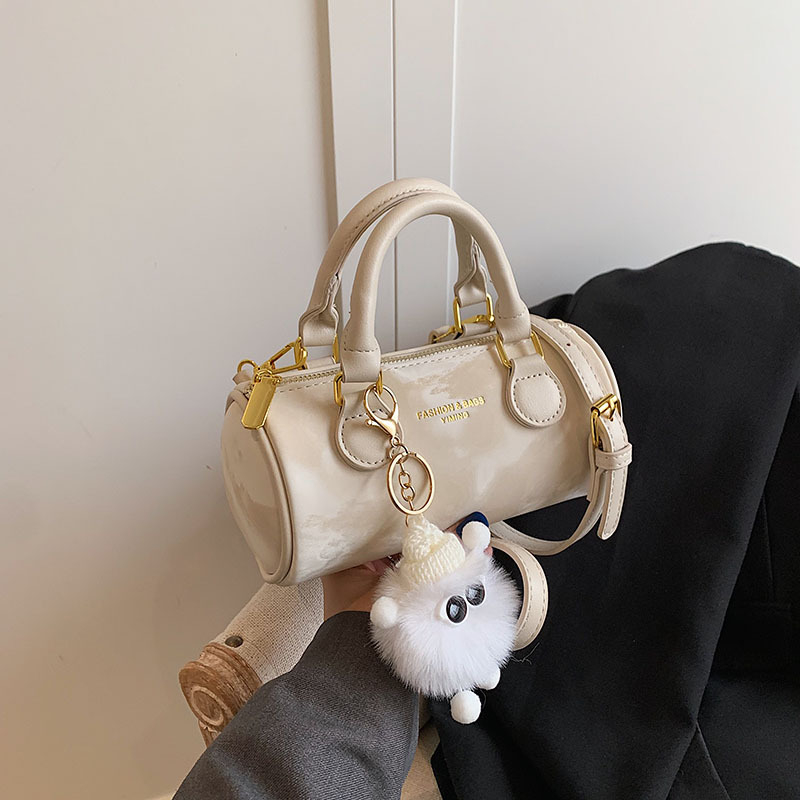 Geantă Bucket din PU, formă cilindrică, închidere cu fermoar, Sky wings flying