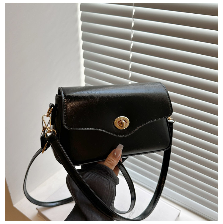 Ženska crossbody torba od PU kože, urbani minimalist stil, horizontalni kvadratni oblik, zaključavanje