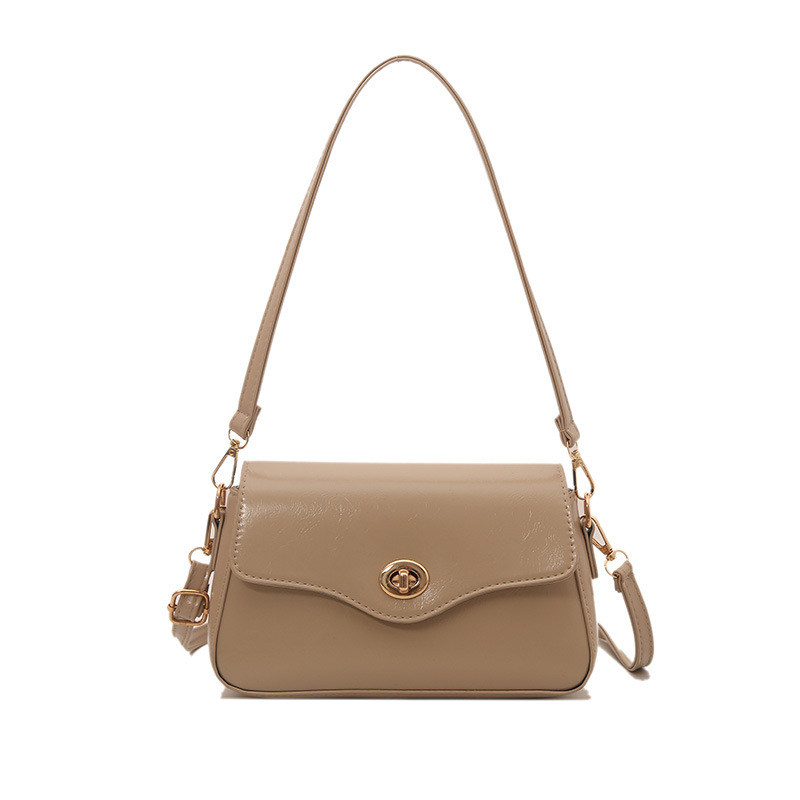 Ženska crossbody torba od PU kože, urbani minimalist stil, horizontalni kvadratni oblik, zaključavanje