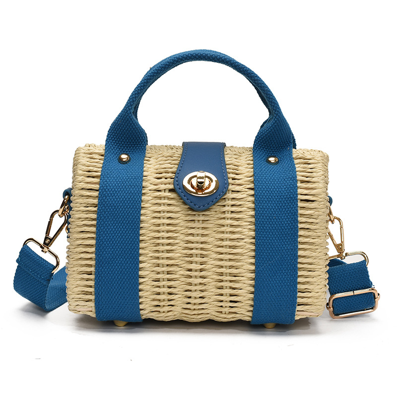 Box Bag Simplitate urbană Geantă de paie crossbody cu închidere, căptușeală poliester, primăvara 2025