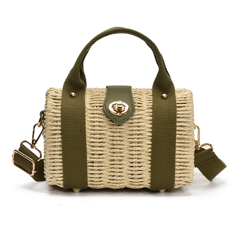 Box Bag Simplitate urbană Geantă de paie crossbody cu închidere, căptușeală poliester, primăvara 2025