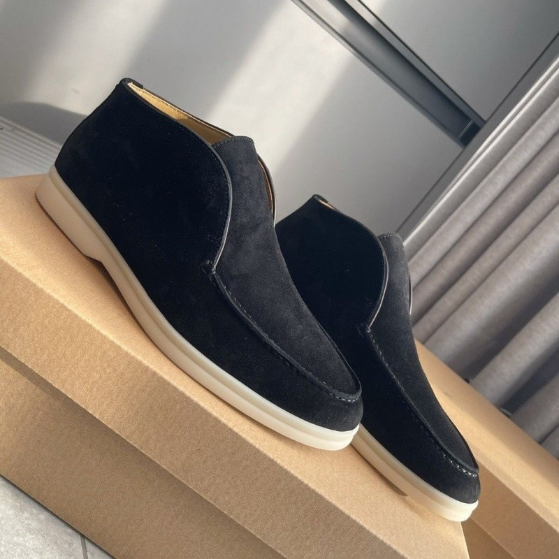 Unisex loafers s vysokým horným dielom z velúru, podrážka z TPR, priedušné, jednoduchý štýl