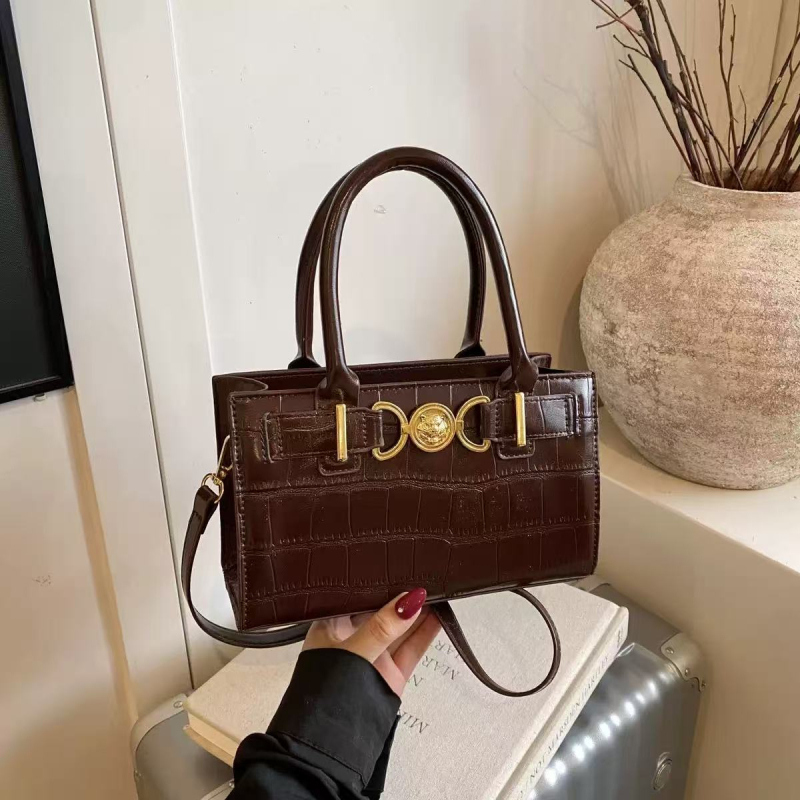 Crossbody torba - PU koža, vodoravni kvadratni oblik, zatvaranje na zip, unutarnji džep sa zipom, gradski stil