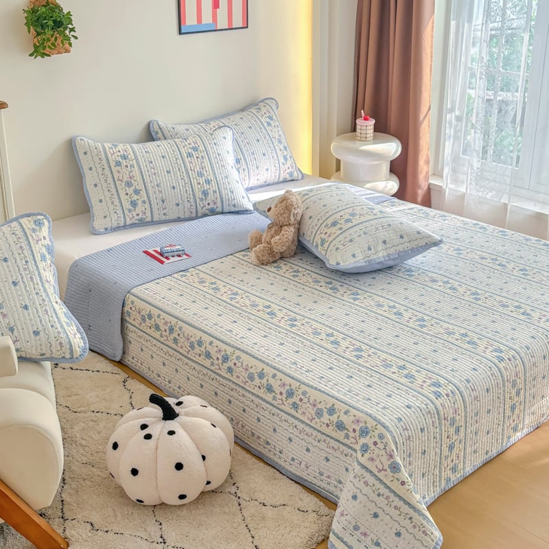 Set de pat cu husă dublu față din bumbac, cu imprimeu desen animat, stil tatami, 3 piese, 100% bumbac, densitate țesătură 133x72, 40 Fire, imprimare reactive, țesătură twill